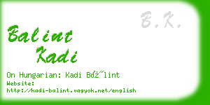 balint kadi business card